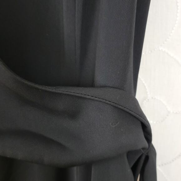 Jones New York Structured Wrap Dress 4 Black‎ Tie Belt Maxi Cocktail Party LBD - Picture 11 of 14